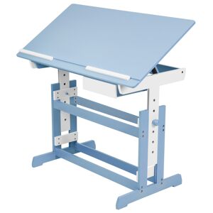tectake Schreibtisch höhenverstellbar 109x55x63-94cm - blau