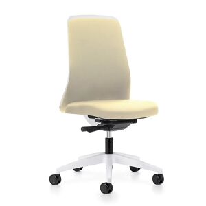 interstuhl Operator-Drehstuhl EVERY, Chillback-Rückenlehne weiß, Gestell weiß, mit weichen Rollen, beige, Sitztiefe 430 mm