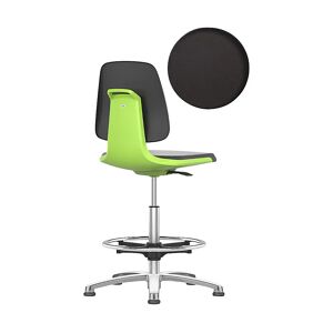 bimos Arbeitsdrehstuhl LABSIT, mit Bodengleitern und Fußring, Sitz mit Kunstlederbezug, grün