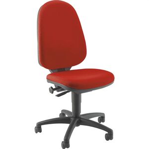 Topstar Standard-Drehstuhl, ohne Armlehnen, Rückenlehne 550 mm, Gestell schwarz, Stoff rot, ab 2 Stück