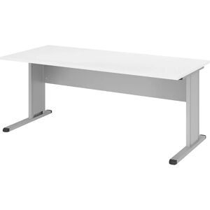 kaiserkraft VERA-ZWO - Schreibtisch mit C-Fuß-Gestell, Breite 1800 mm, weiß