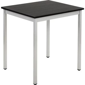 eurokraft basic Mehrzwecktisch, rechteckig, HxBxT 740 x 700 x 600 mm, Platte Esche-Dekor dunkelgrau, Gestell weißaluminium