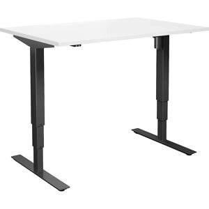 kaiserkraft Schreibtisch Atlanta, elektrisch höhenverstellbar, gerade, BxT 1200 x 800 mm, weiß/schwarz