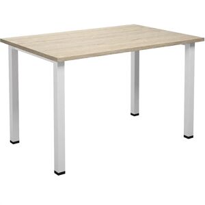 kaiserkraft Mehrzwecktisch DUO-U, gerade Platte, BxT 1200 x 800 mm, Eiche, weiß