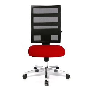 Topstar Bürodrehstuhl X-PANDER, Netzrückenlehne mit elastischen Gummibändern, schwarz / rot