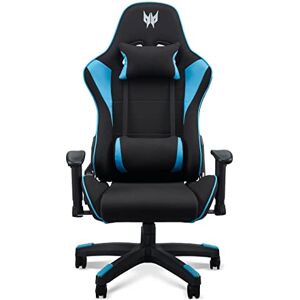 Acer Predator Rift lite Gaming Stuhl (Abnehmbare Lenden- und Kopfstütze, verstellbare 2D-Armlehnen, Zwei-Polster-Kissen, 155° neigbare Rückenlehne, für Nutzer bis zu 120 kg) schwarz/blau