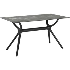 VEGA Tisch Faro rechteckig; 138x80x74 cm (LxBxH); Platte beton, Gestell schwarz; rechteckig