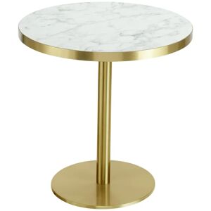 VEGA Beistelltisch Marvani Tischgestell Edelstahl; 46.5x50 cm (HxØ); Platte weiss, Gestell gold; rund