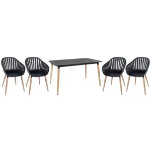 VEGA Stuhl-Tisch-Set Gimani schwarz 5-teilig; 130x80x72 cm (LxBxH); schwarz