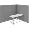 Schallschutz Stellwand System Otto Kind Meeting Point, 6 x 1-seitige Akustikwände & 1 Tisch mit B 2500 mm, Gesamtmasse B 3630 x T 3130 x H 2960 mm