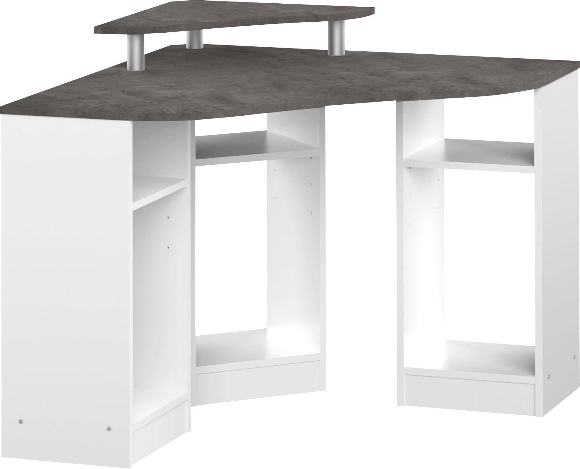 TemaHome Schreibtisch »Corner«, mit einem Melamingestell, einer Tischplatte... grau
