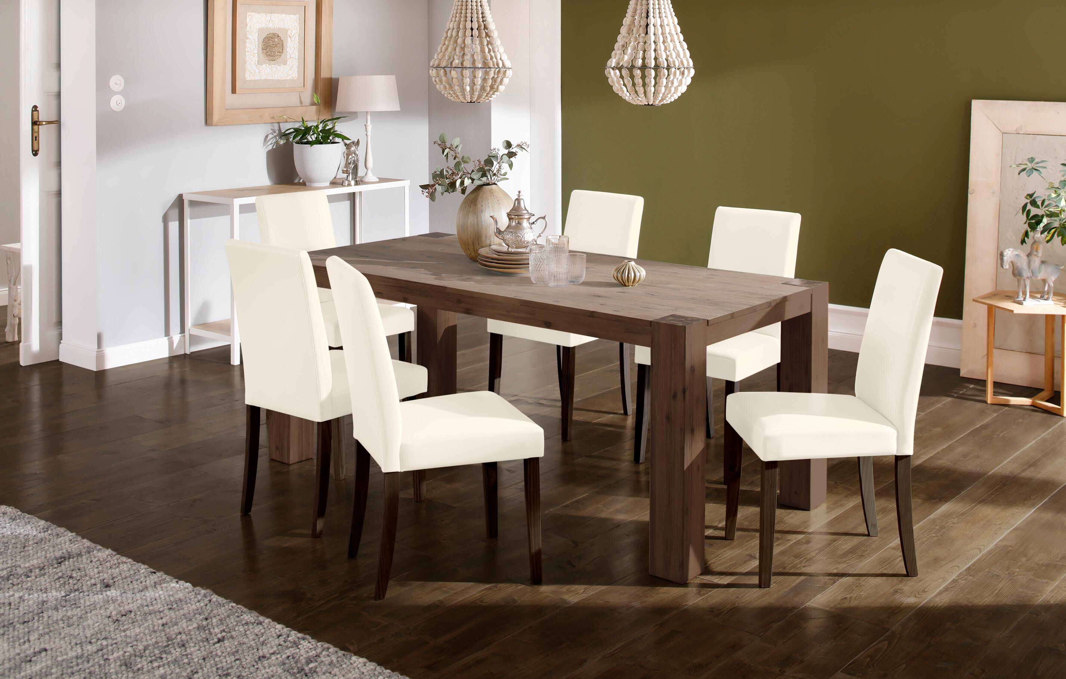 Home affaire Essgruppe »Livara«, (Set, 7 tlg.), bestehend aus 6 Lucca Stühlen... beige