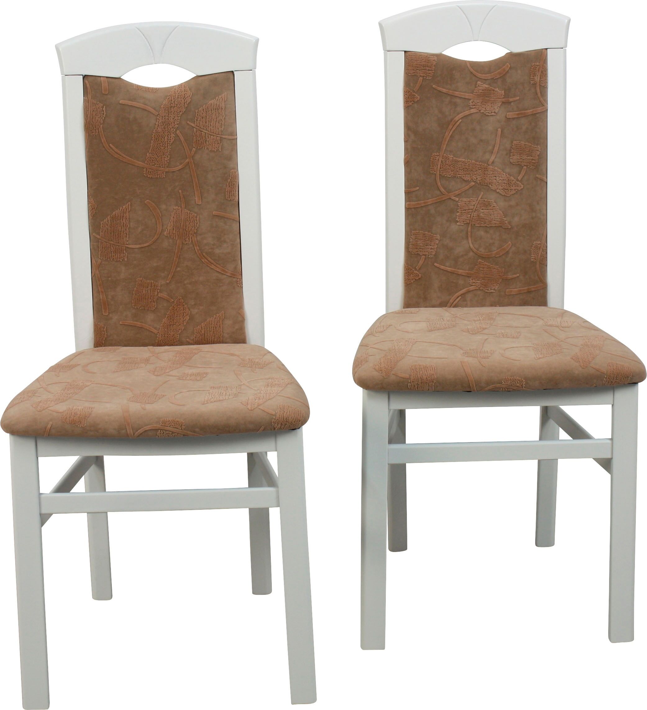 Home affaire 4-Fussstuhl »Edda«, (Set), 2 St., Stoffbezug-Samtvelours,... beige