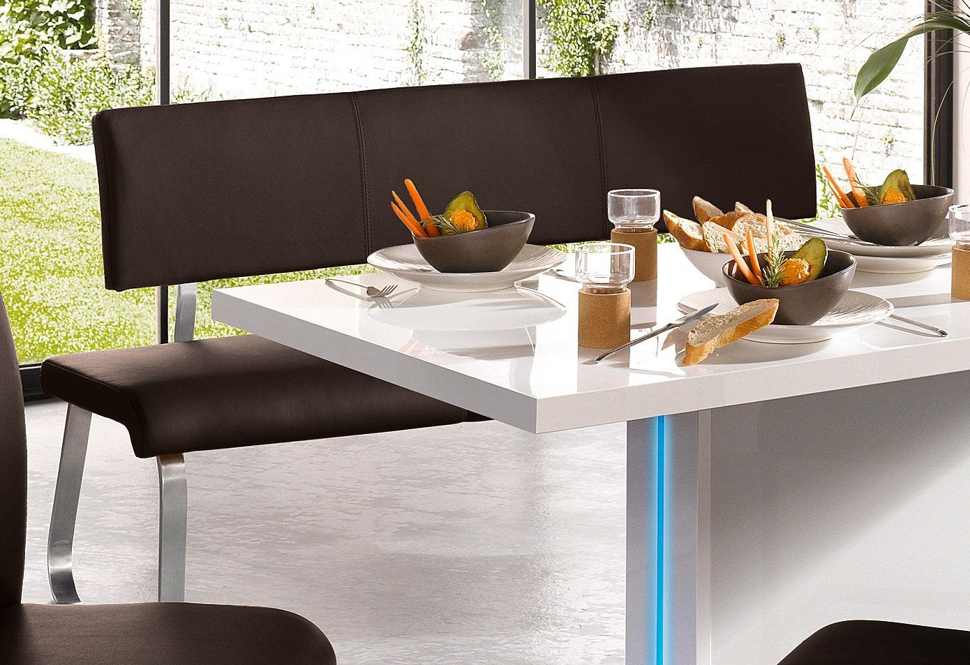 MCA furniture Polsterbank »Arco«, belastbar bis 280 Kg, Echtleder, in... braun  Echtleder
