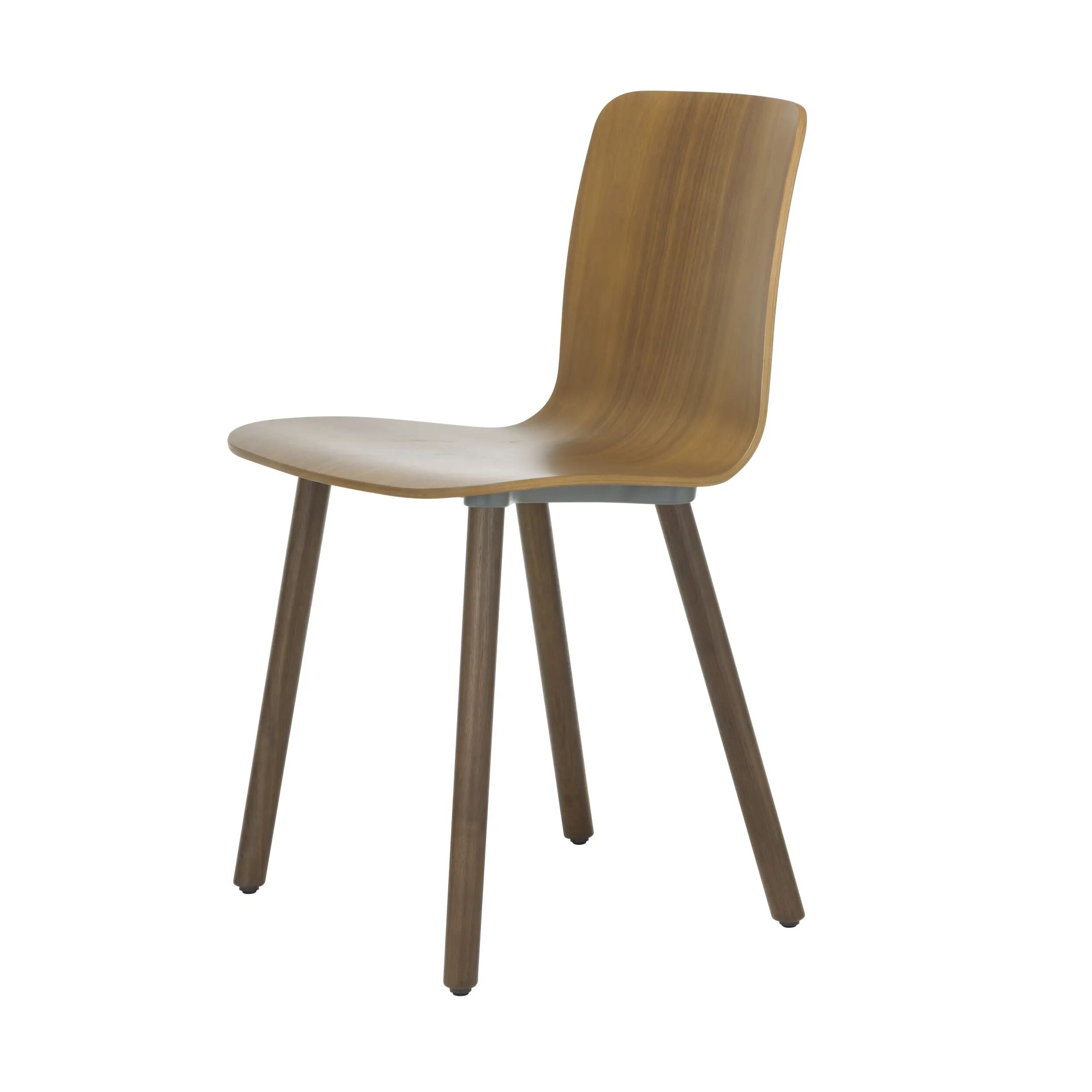 Vitra HAL Ply Wood Stuhl mit Kunststoffgleitern  braun