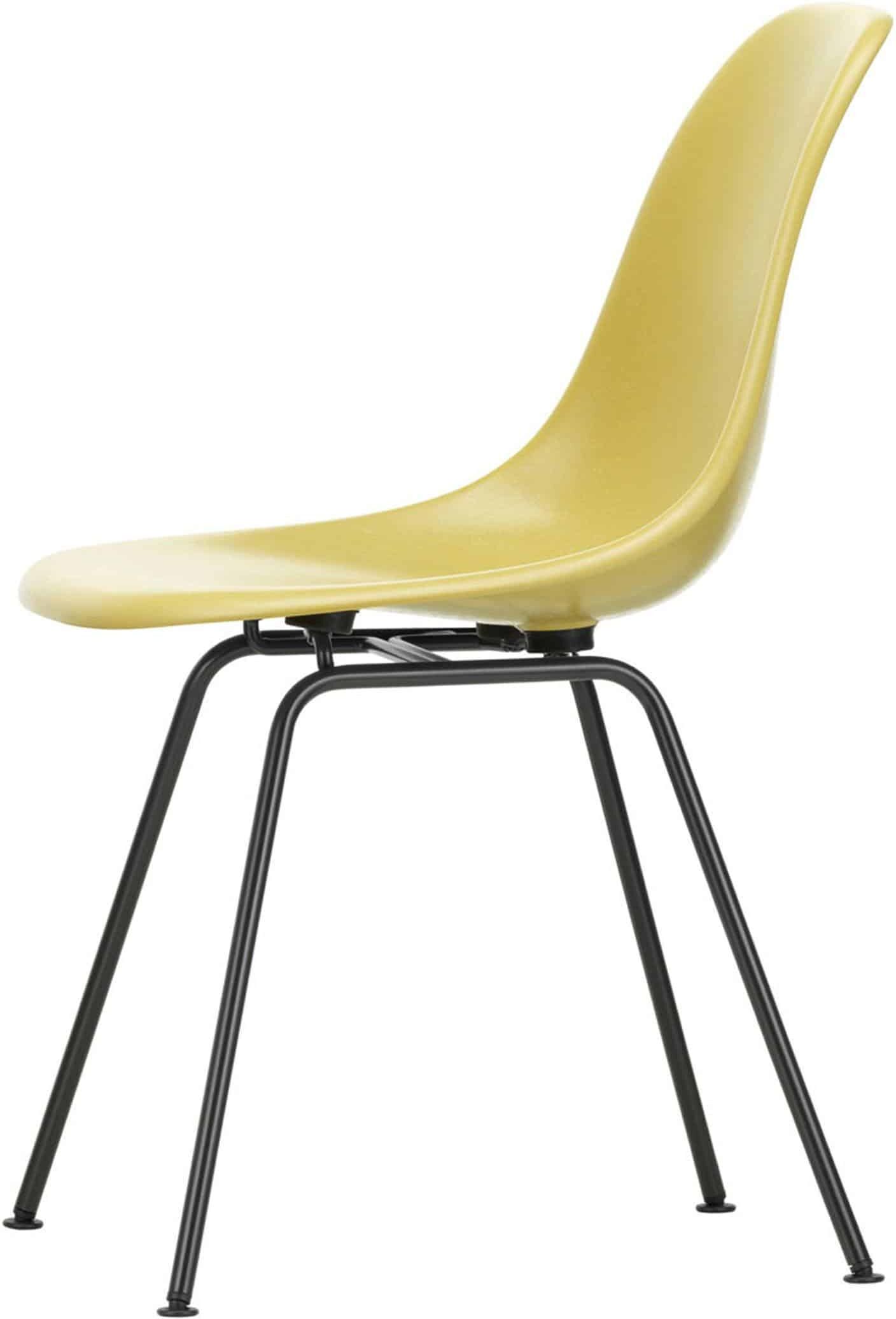 Vitra Eames Fiberglass Side Chair Stuhl DSX Kunststoffgleiter  gelb