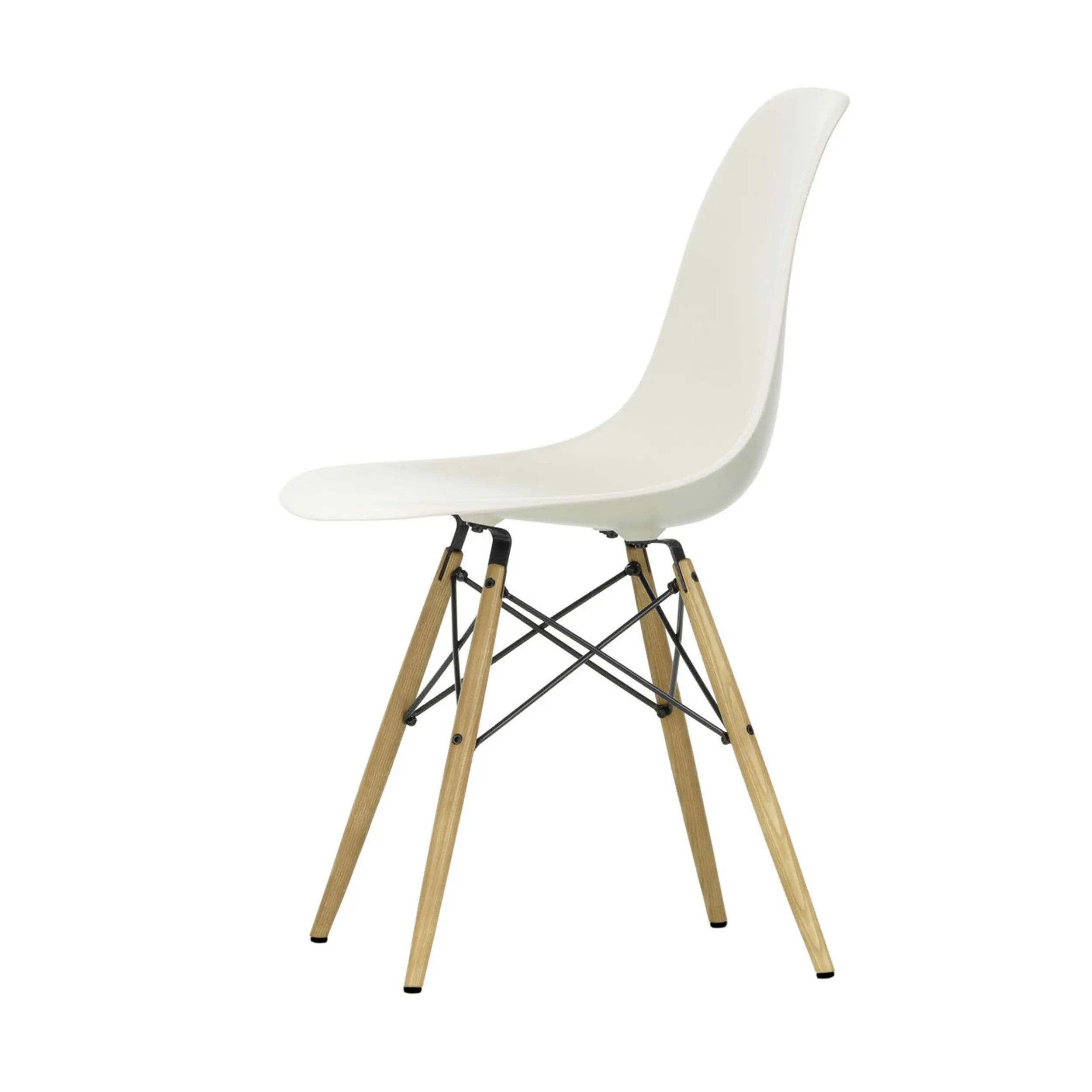 Vitra Eames Plastic Side Chair Stuhl DSW mit Kunststoffgleitern  grau