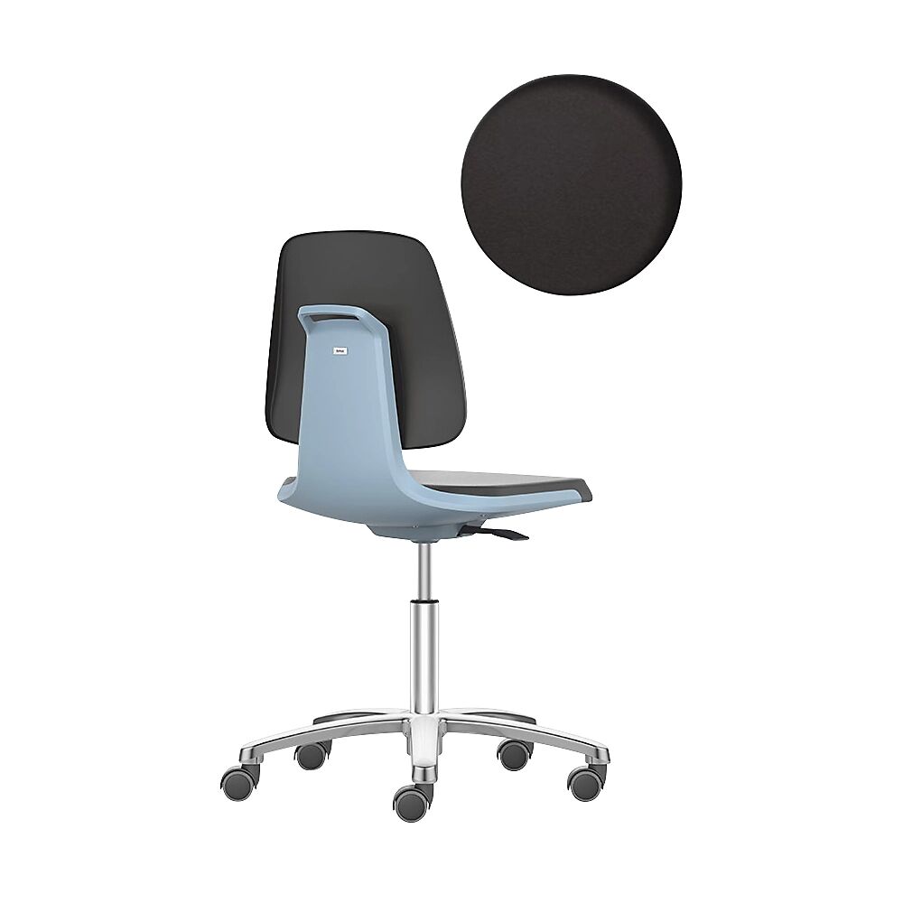 bimos Arbeitsdrehstuhl LABSIT Fünffuß mit Rollen Sitz mit Kunstlederbezug, blau
