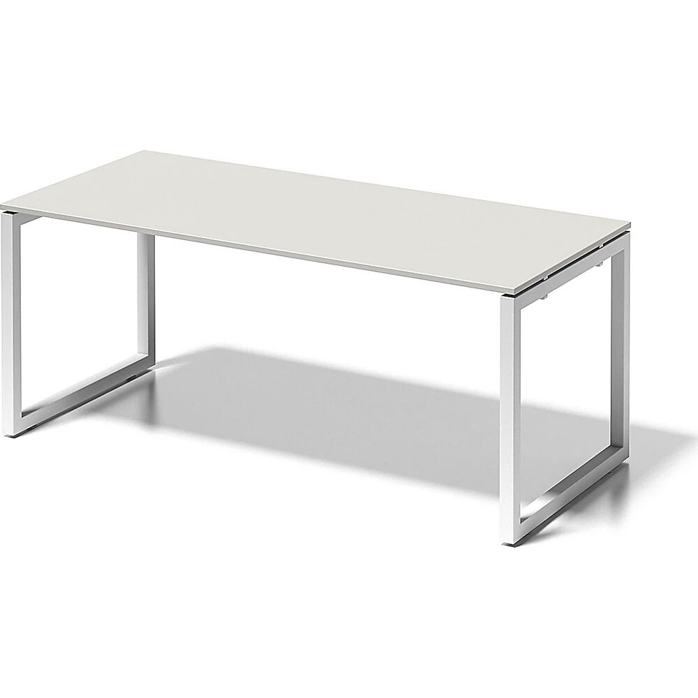 BISLEY Schreibtisch CITO, O-Gestell HxBxT 740 x 1800 x 800 mm Gestell weiß, Platte grauweiß