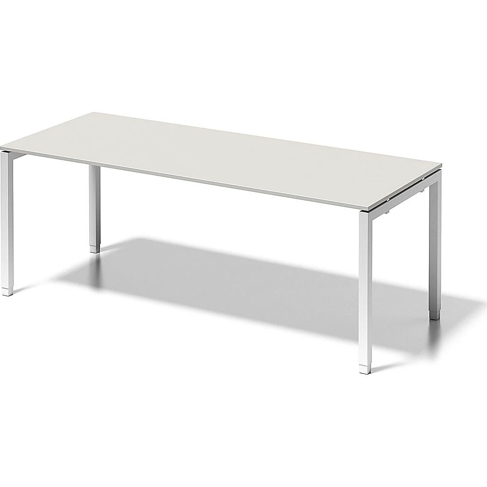 BISLEY Schreibtisch CITO, U-Gestell HxBxT 650 - 850 x 2000 x 800 mm Gestell weiß, Platte grauweiß