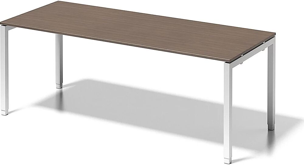 BISLEY Schreibtisch CITO, U-Gestell HxBxT 650 - 850 x 2000 x 800 mm Gestell weiß, Platte Nussbaum