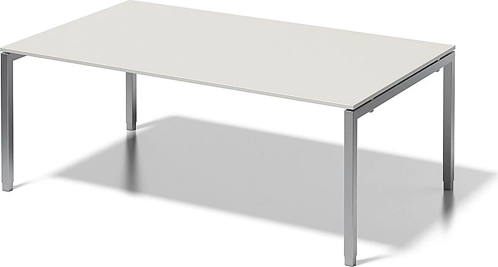 BISLEY Schreibtisch CITO, U-Gestell HxBxT 650 - 850 x 2000 x 1200 mm Gestell silber, Platte grauweiß