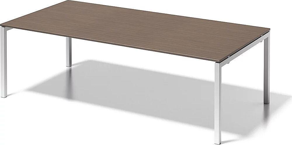 BISLEY Schreibtisch CITO, U-Gestell HxBxT 740 x 2400 x 1200 mm Gestell weiß, Platte Nussbaum