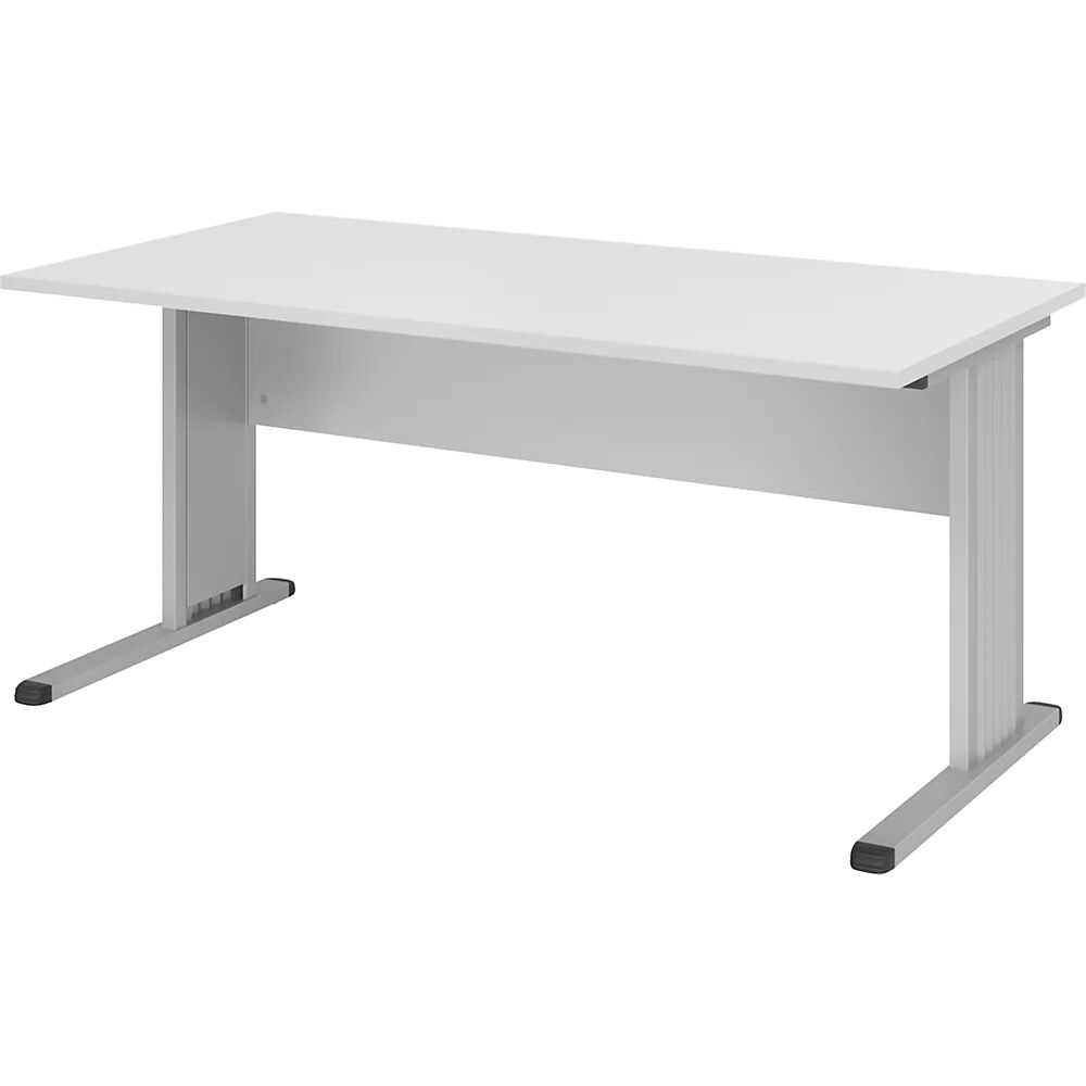 VERA-ZWO - Schreibtisch mit C-Fuß-Gestell Breite 1600 mm lichtgrau