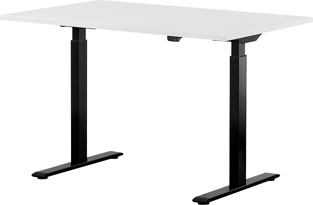 Topstar Schreibtisch, elektrisch höhenverstellbar BxT 1200 x 800 mm Platte weiß, Gestell schwarz