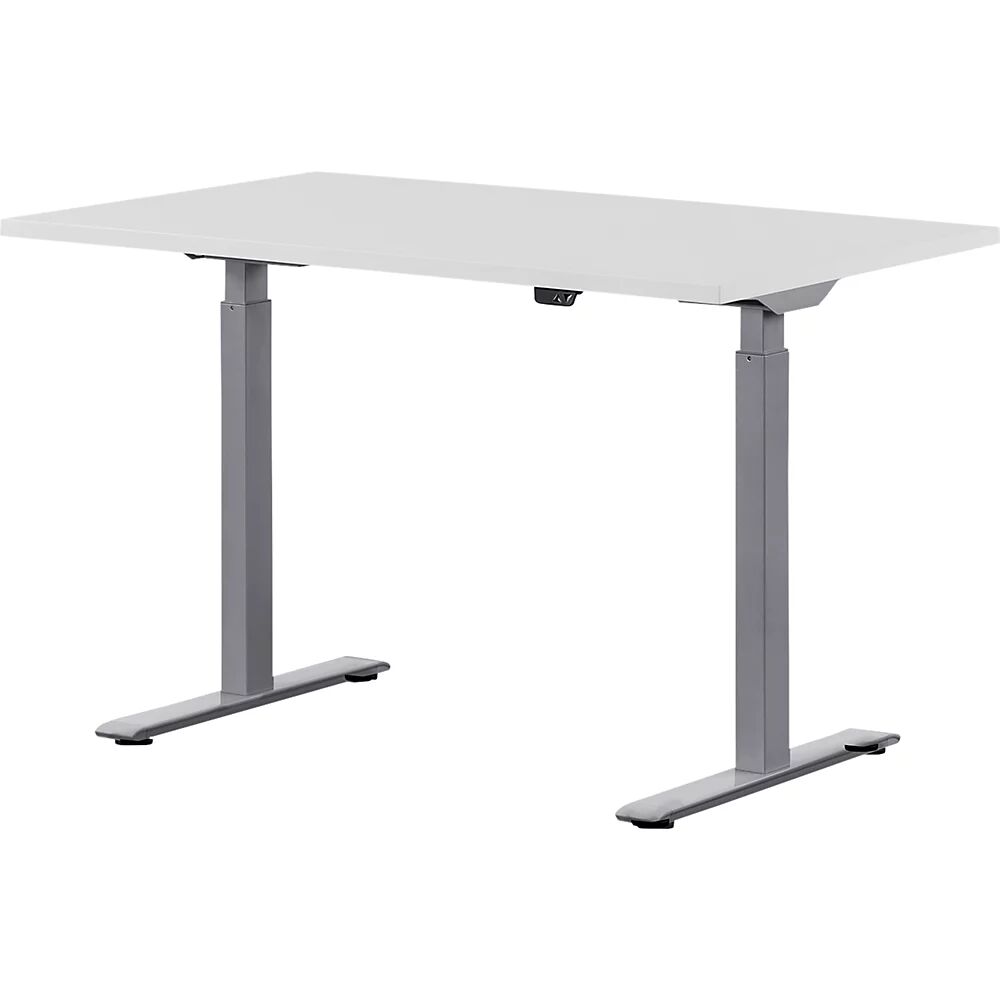 Topstar Schreibtisch, elektrisch höhenverstellbar BxT 1200 x 800 mm Platte lichtgrau, Gestell grau