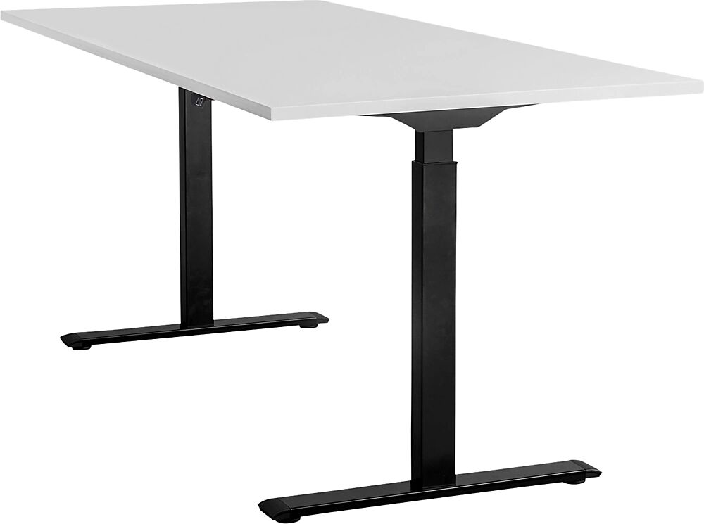 Topstar Schreibtisch, elektrisch höhenverstellbar BxT 1800 x 800 mm Platte lichtgrau, Gestell schwarz