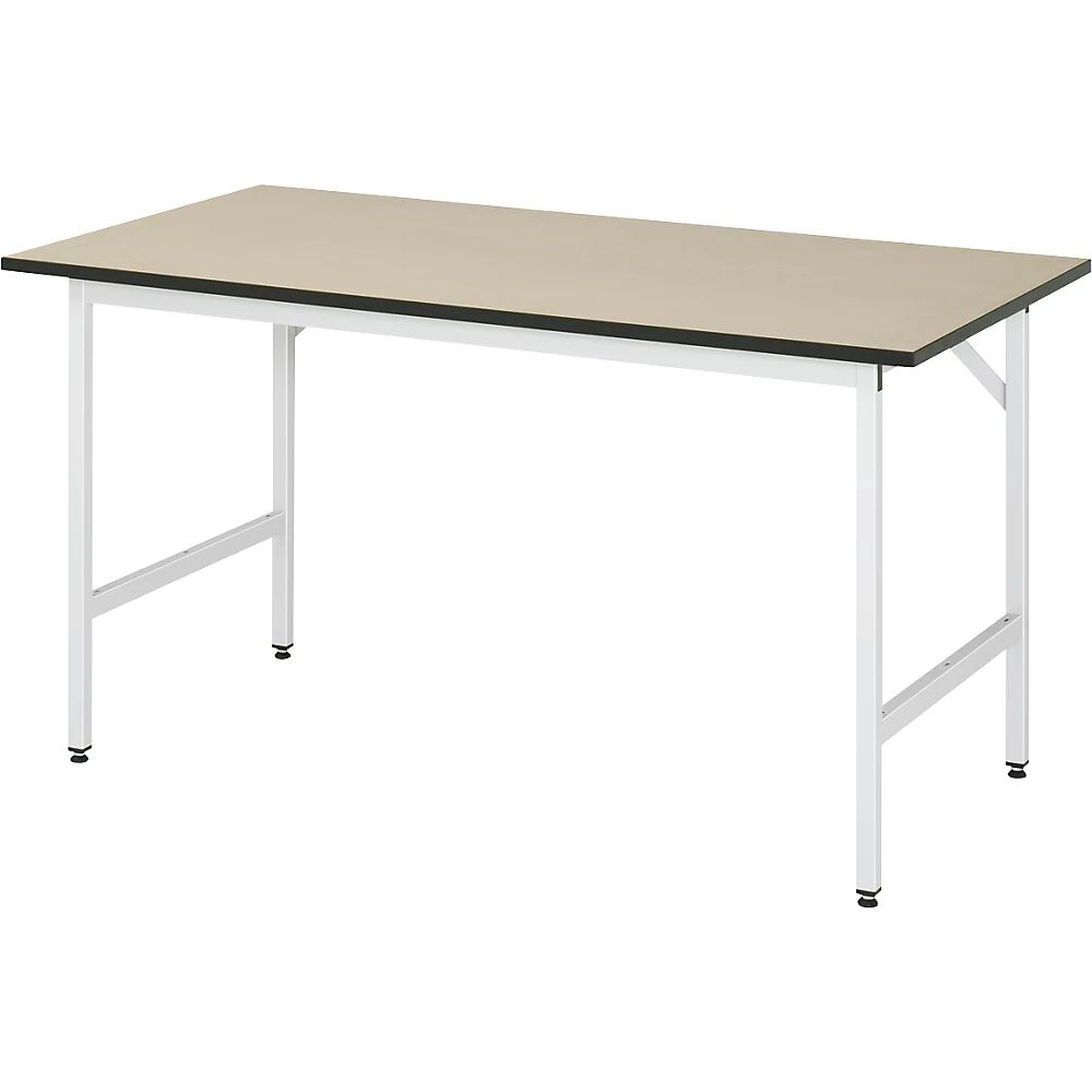 RAU Arbeitstisch, höhenverstellbar 800 - 850 mm, MDF-Platte BxT 1500 x 800 mm, lichtgrau