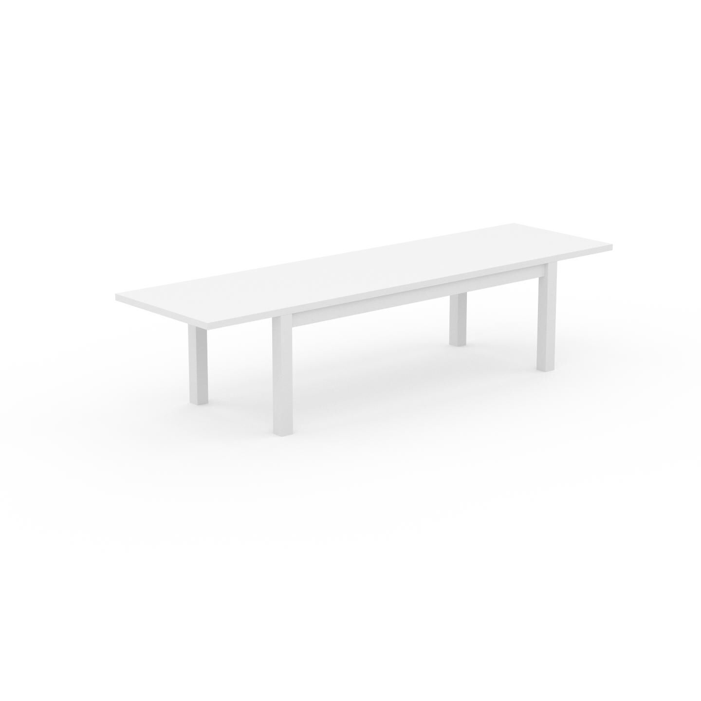 MYCS Designer Esstisch Massivholz Weiß - Individueller Designer-Massivholztisch: mit Tischrahmen - Hochwertige Materialien - 320 x 76 x 90 cm, Modular