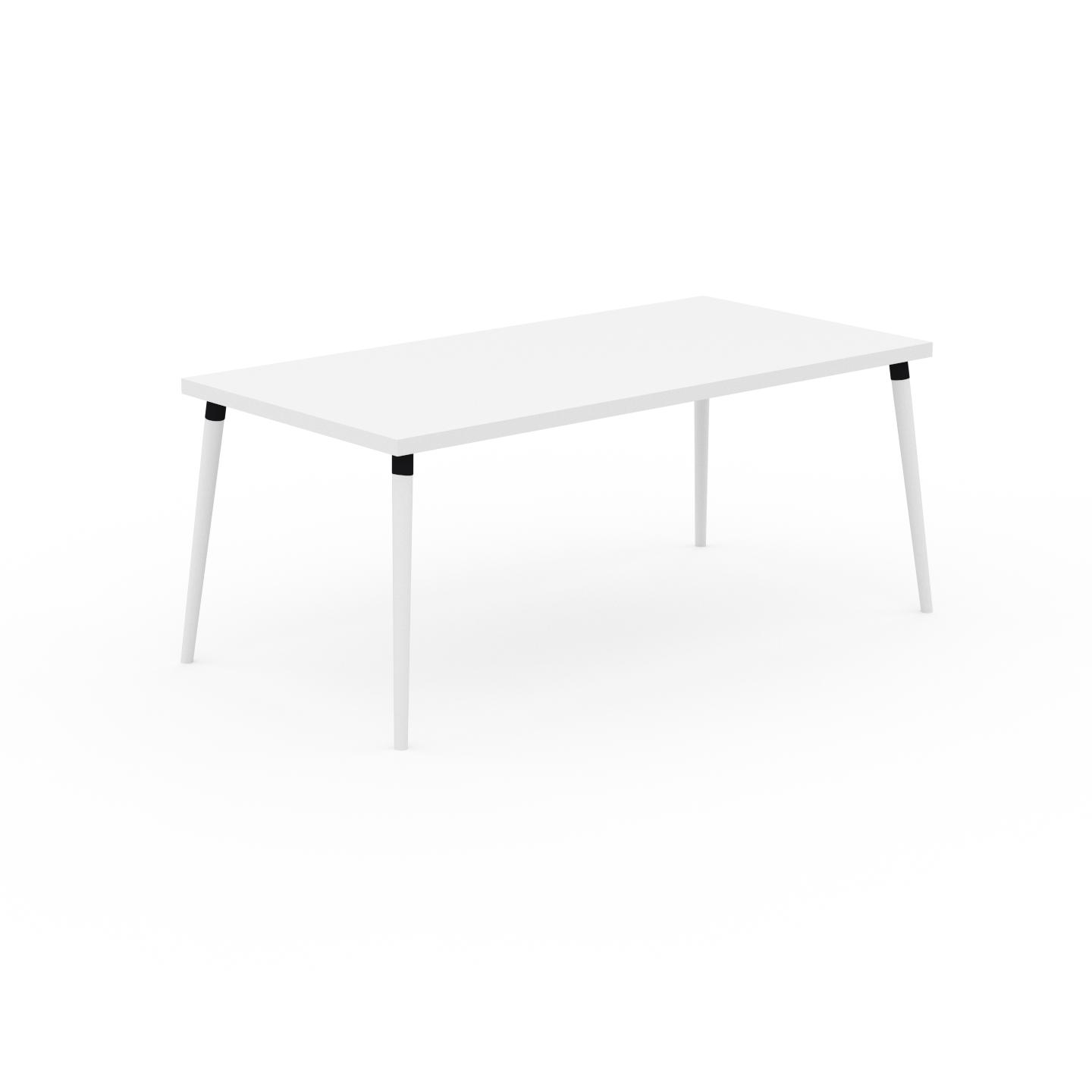 MYCS Schreibtisch Massivholz Weiß - Moderner Massivholz-Schreibtisch: Einzigartiges Design - 180 x 75 x 90 cm, konfigurierbar