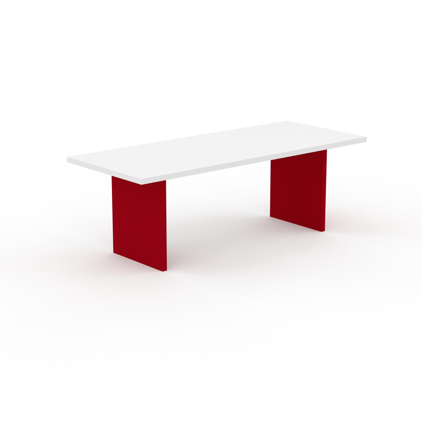 MYCS Schreibtisch Massivholz Weiß - Moderner Massivholz-Schreibtisch: Einzigartiges Design - 220 x 75 x 90 cm, konfigurierbar