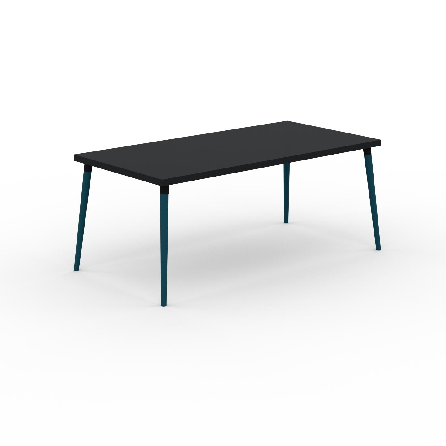 MYCS Schreibtisch Massivholz Schwarz - Moderner Massivholz-Schreibtisch: Einzigartiges Design - 180 x 75 x 90 cm, konfigurierbar