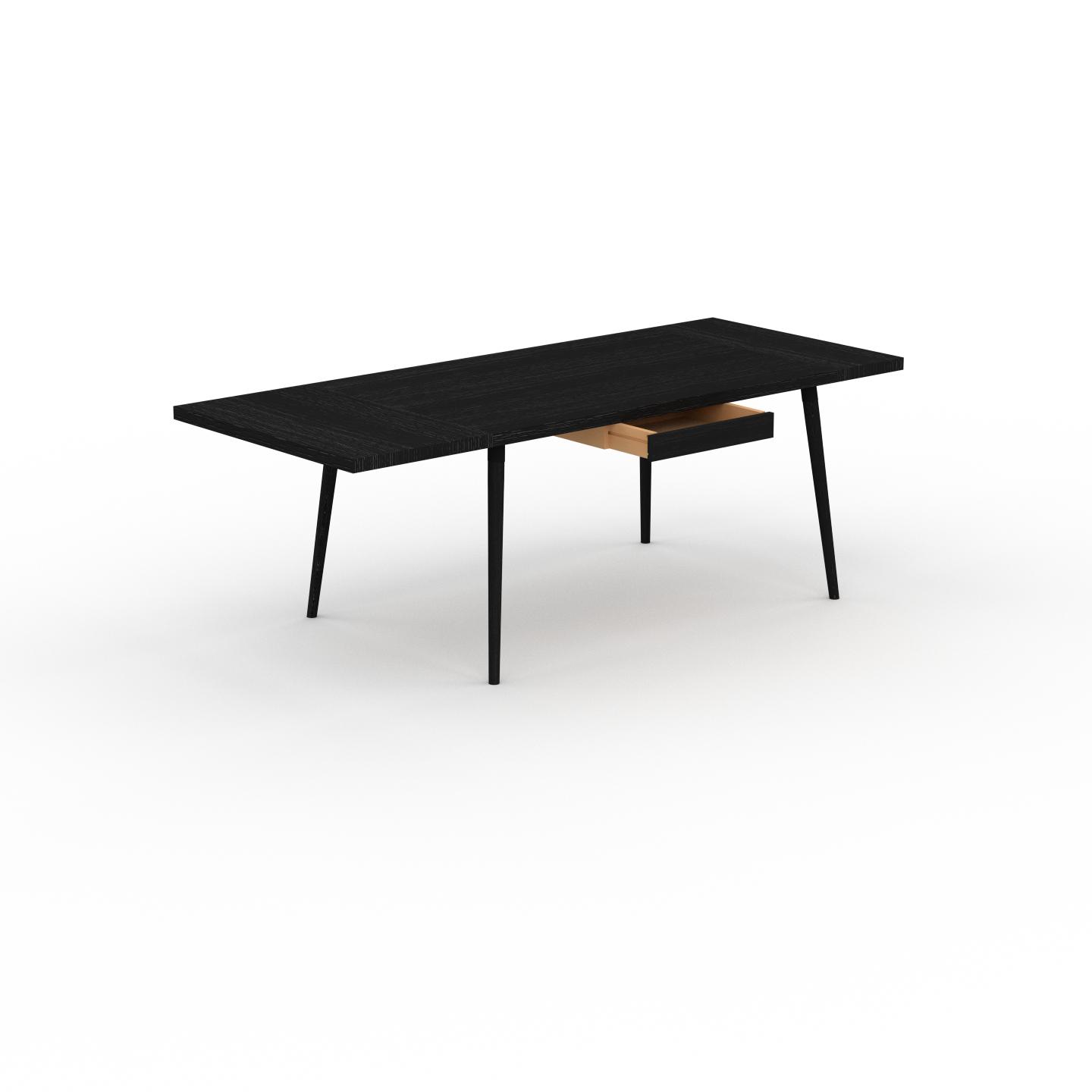 MYCS Designer Esstisch Massivholz Wenge - Individueller Designer-Massivholztisch: mit 1 Schublade/n - Hochwertige Materialien - 220 x 75 x 90 cm