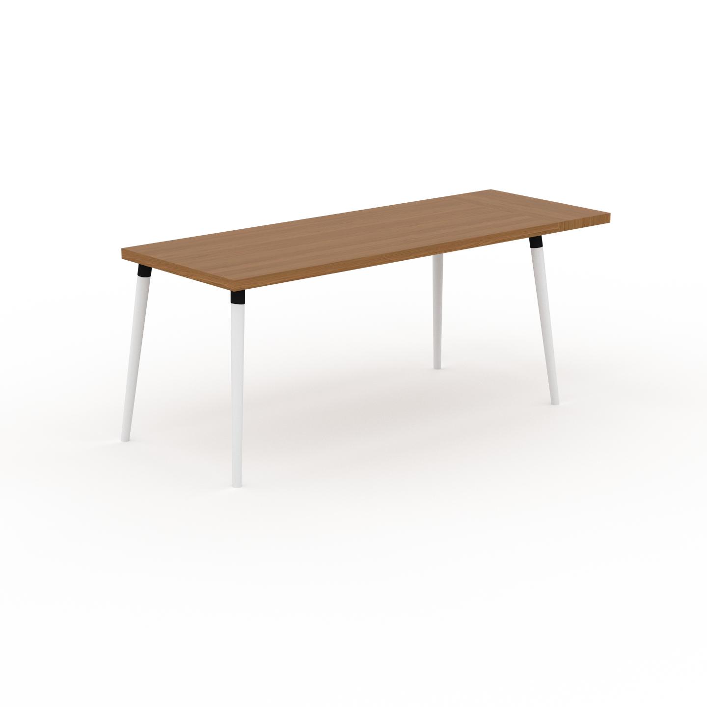 MYCS Schreibtisch Massivholz Eiche, Holz - Moderner Massivholz-Schreibtisch: Einzigartiges Design - 190 x 75 x 70 cm, konfigurierbar