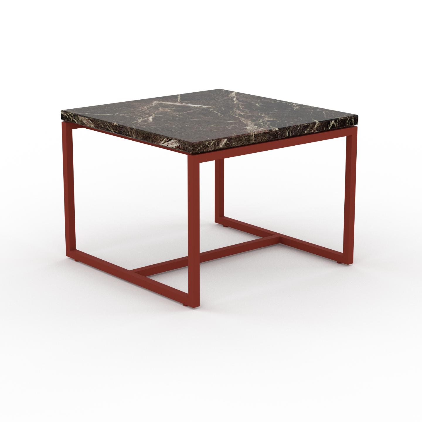 MYCS Beistelltisch Marmor, Brauner Emperador - Eleganter Nachttisch: Hochwertige Materialien, einzigartiges Design - 42 x 31 x 42 cm, Komplett anpassbar