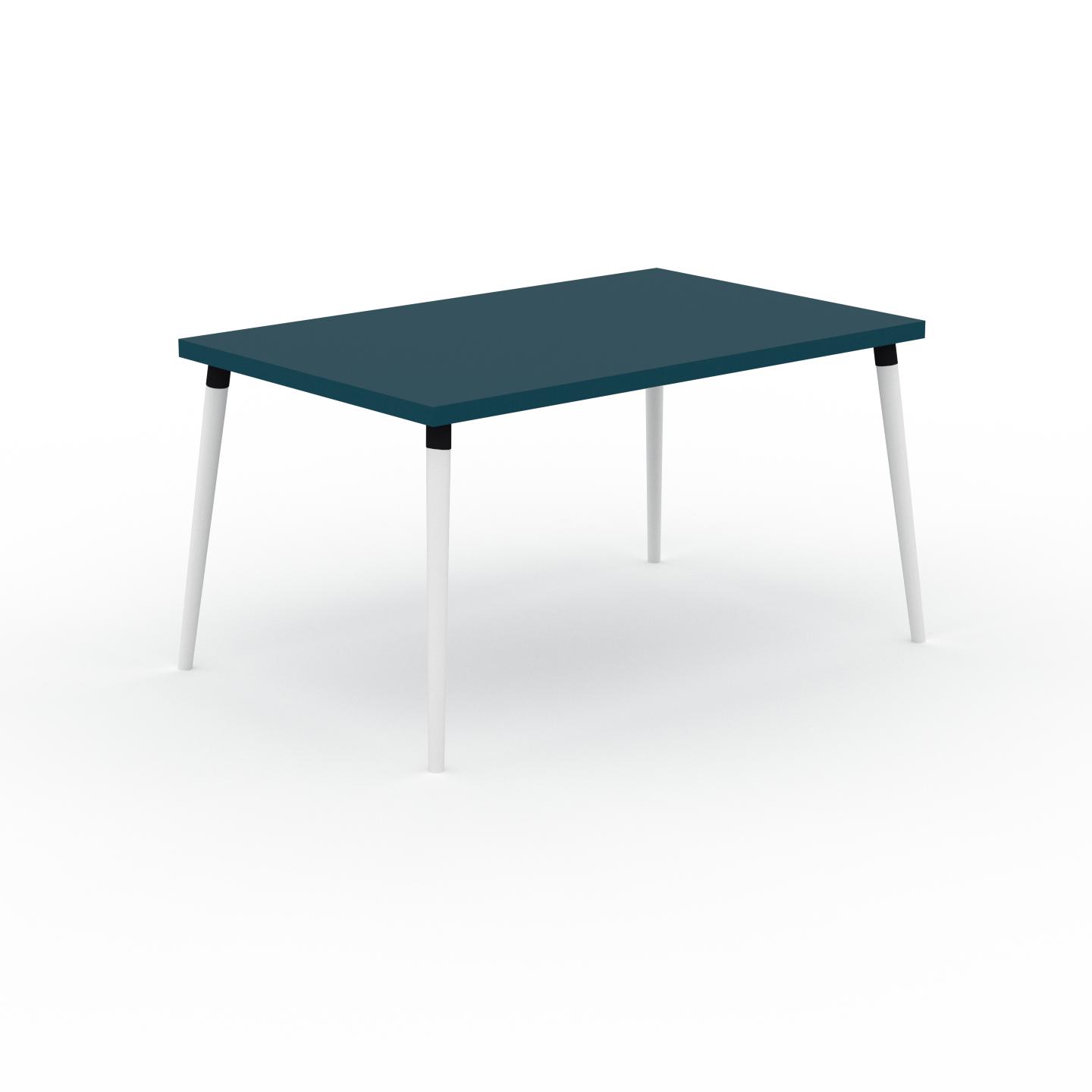 MYCS Designer Esstisch Massivholz Blaugrün - Individueller Designer-Massivholztisch: Einzigartiges Design - 140 x 75 x 90 cm, Modular