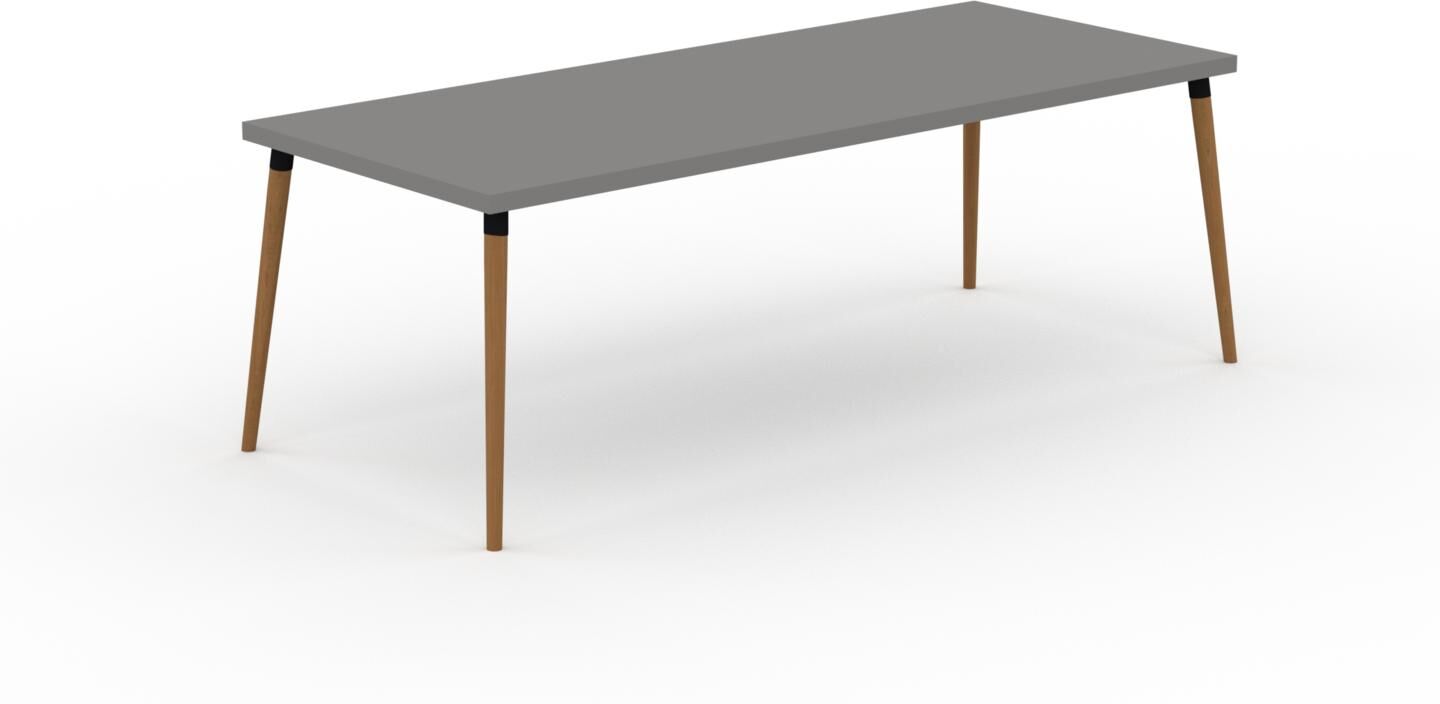 MYCS Designer Esstisch Massivholz Grau - Individueller Designer-Massivholztisch: Einzigartiges Design - 220 x 75 x 90 cm, Modular