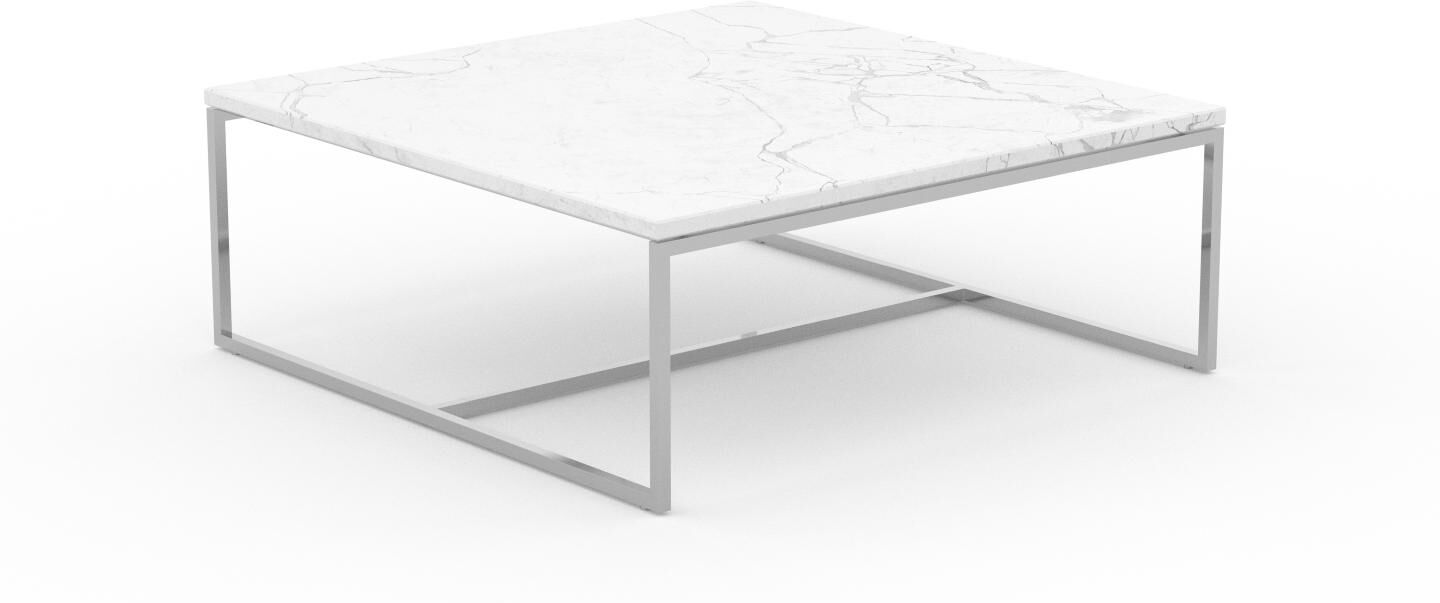 MYCS Couchtisch Marmor, Weißer Carrara - Eleganter Sofatisch: Beste Qualität, einzigartiges Design - 81 x 31 x 81 cm, Konfigurator