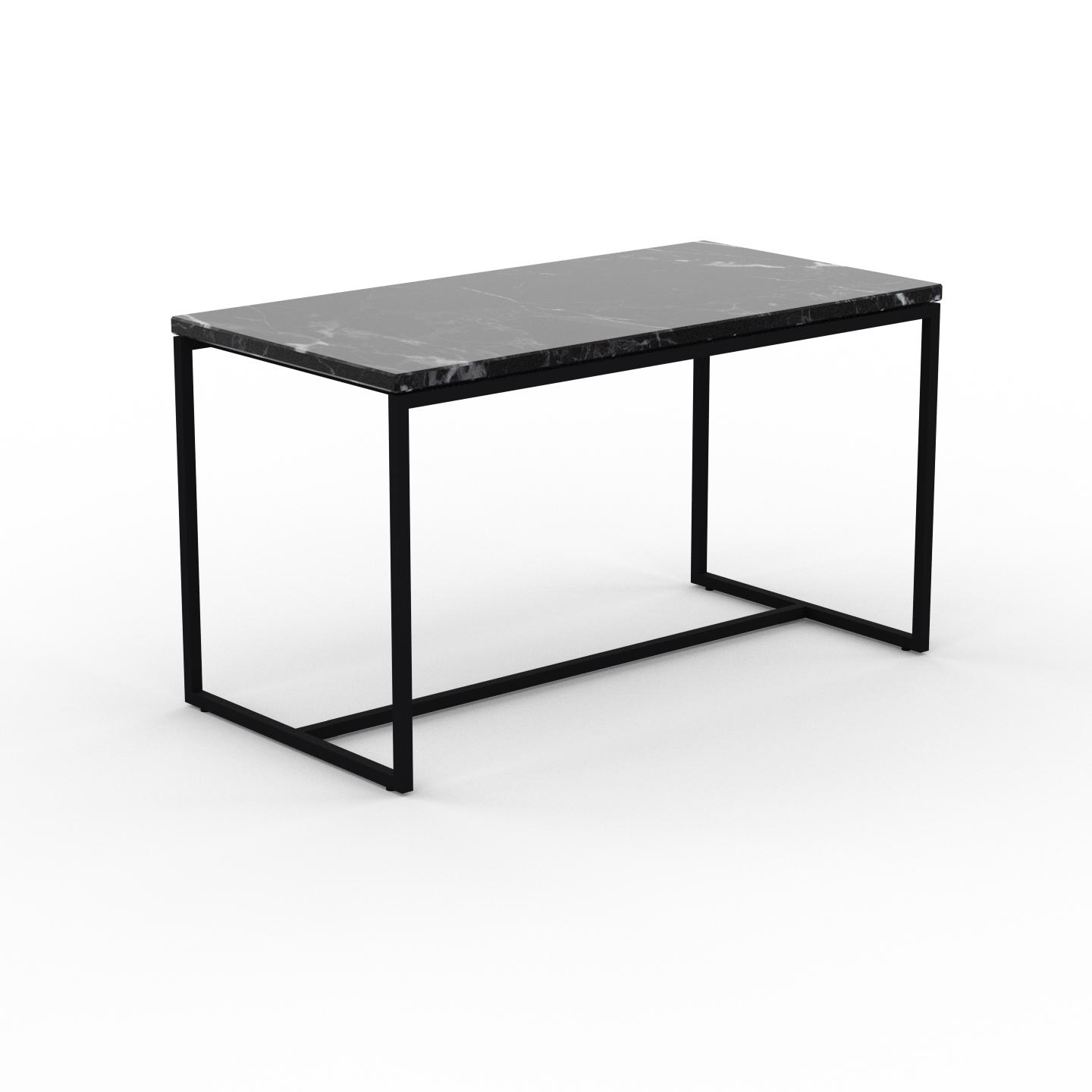 MYCS Couchtisch Marmor, Schwarzer Marquina - Eleganter Sofatisch: Beste Qualität, einzigartiges Design - 81 x 46 x 42 cm, Konfigurator