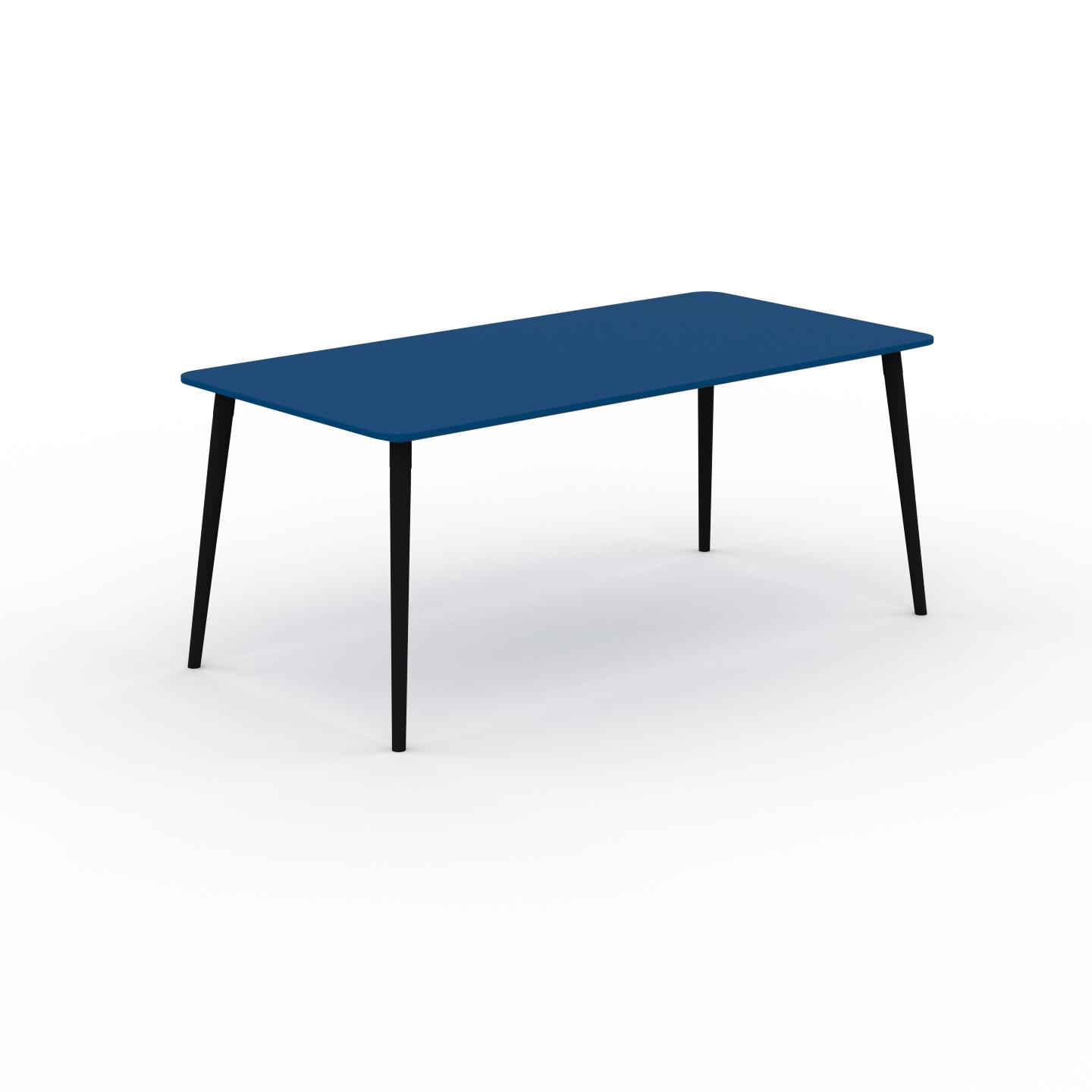 MYCS Bürotisch Massivholz Blaugrün - Moderner Massivholz-Bürotisch: Einzigartiges Design - 180 x 75 x 90 cm, konfigurierbar