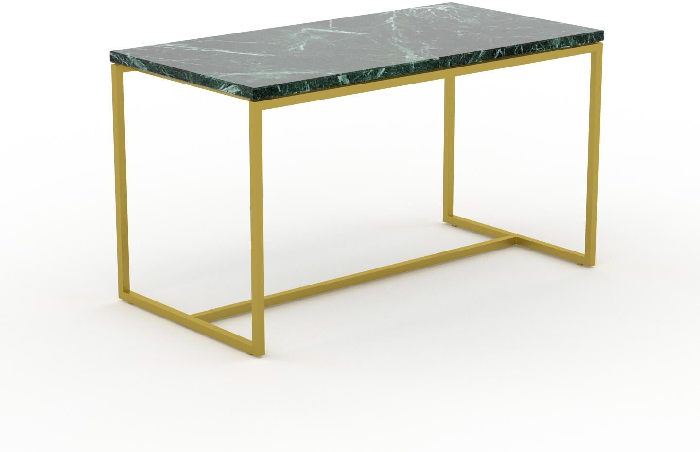 MYCS Couchtisch Marmor, Grüner Guatemala, mit Gold - Eleganter Sofatisch: Beste Qualität, einzigartiges Design - 81 x 46 x 42 cm, Konfigurator