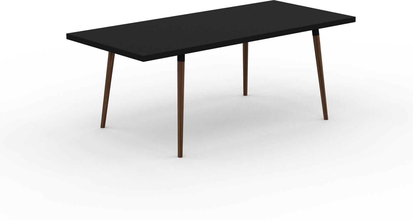 MYCS Designer Esstisch Massivholz Schwarz - Individueller Designer-Massivholztisch: Einzigartiges Design - 200 x 75 x 90 cm, Modular