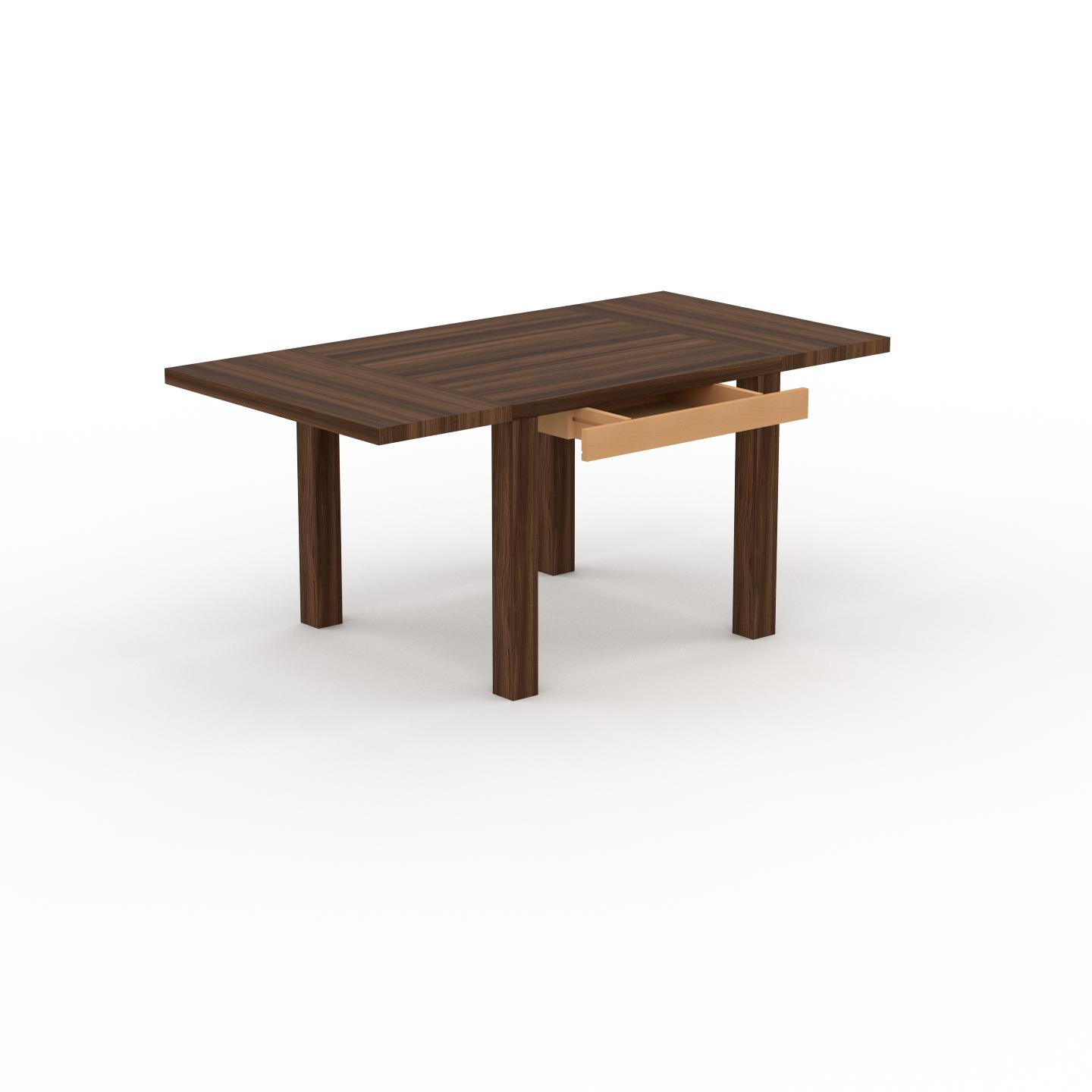MYCS Designer Esstisch Massivholz Nussbaum - Individueller Designer-Massivholztisch: mit 1 Schublade/n - Hochwertige Materialien - 170 x 76 x 90 cm
