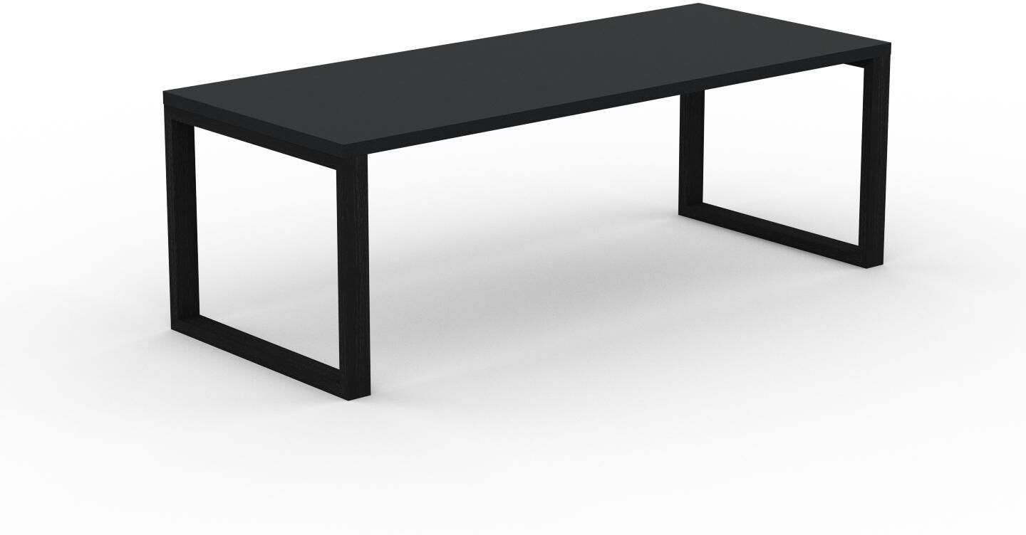 MYCS Schreibtisch Massivholz Schwarz - Moderner Massivholz-Schreibtisch: Einzigartiges Design - 220 x 75 x 90 cm, konfigurierbar