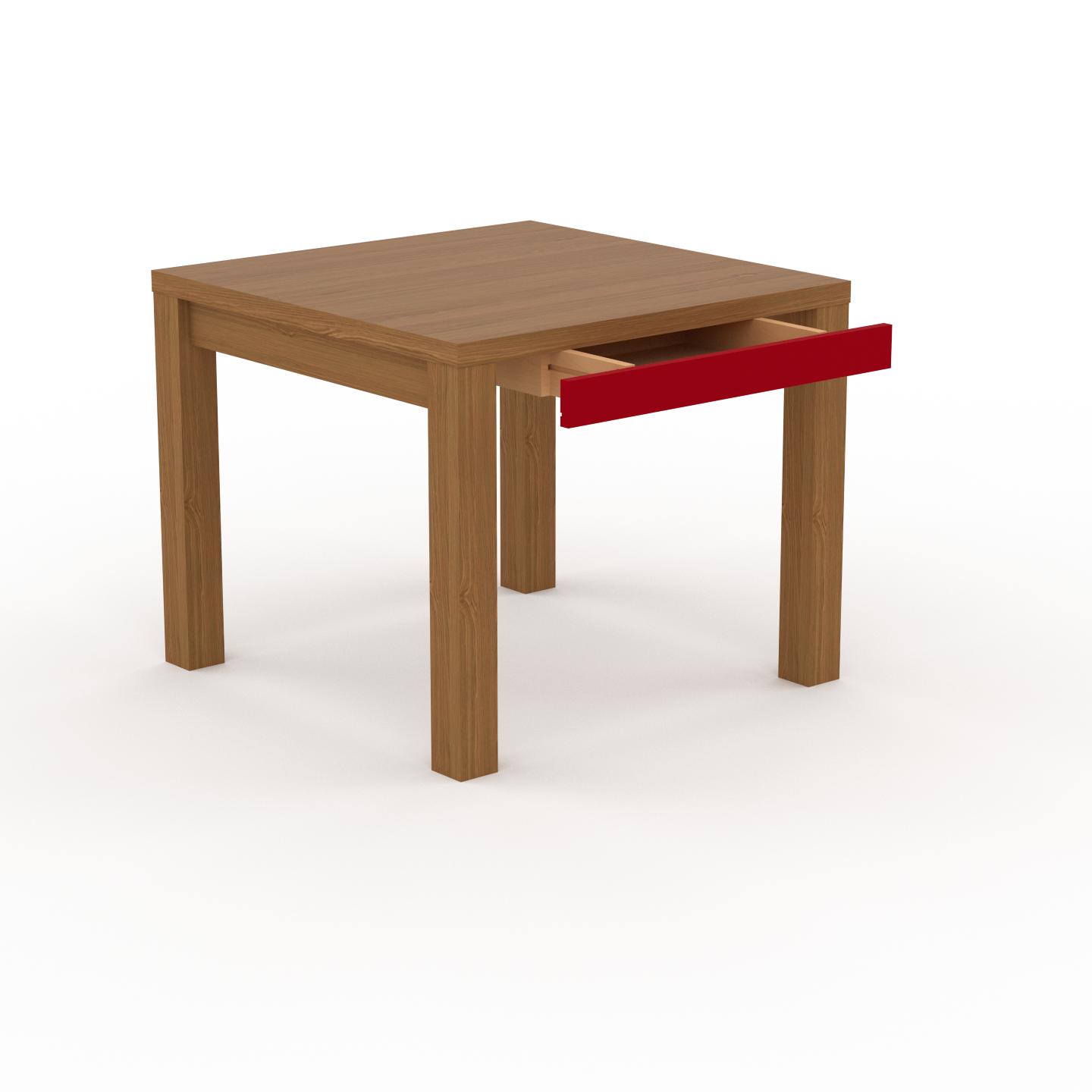 MYCS Schreibtisch Massivholz Eiche - Massivholz-Schreibtisch: mit 1 Schublade/n & Tischrahmen - Hochwertige Materialien - 90 x 76 x 90 cm, konfigurierbar