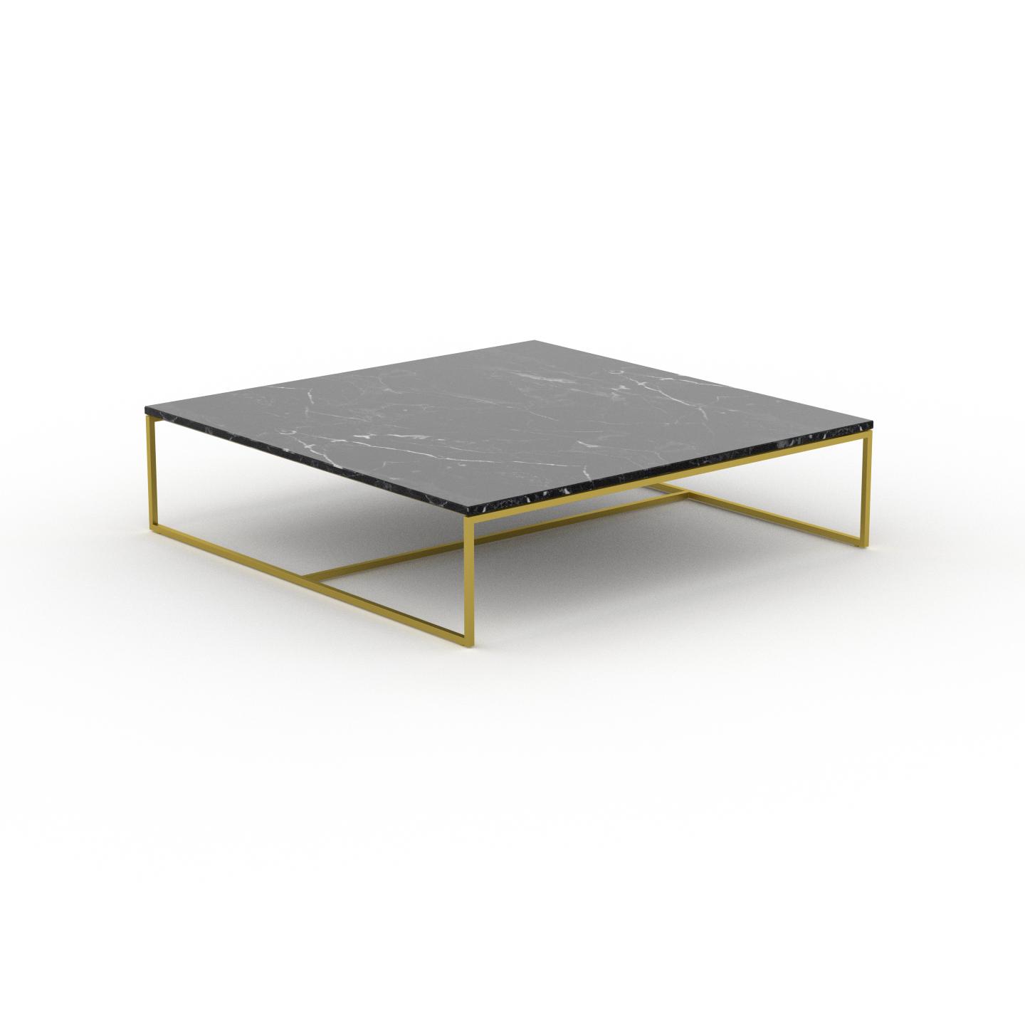 MYCS Couchtisch Marmor, Schwarzer Marquina, mit Gold - Eleganter Sofatisch: Beste Qualität, einzigartiges Design - 121 x 31 x 121 cm, Konfigurator